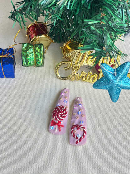 Sugar Pop Christmas Handmade Hair Clips - Pack of 2
