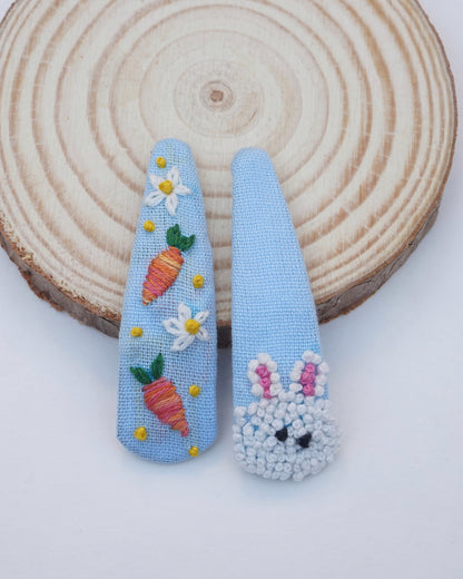 Carrot Cuddles Handmade Hair Clips - Pack Of 2