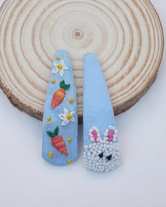 Carrot Cuddles Handmade Hair Clips - Pack Of 2