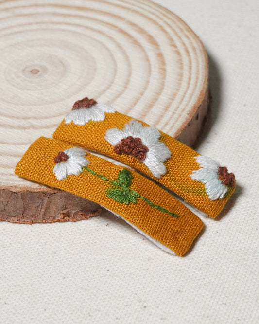 Sunflowers Handmade Hair Clips - Pack Of 2
