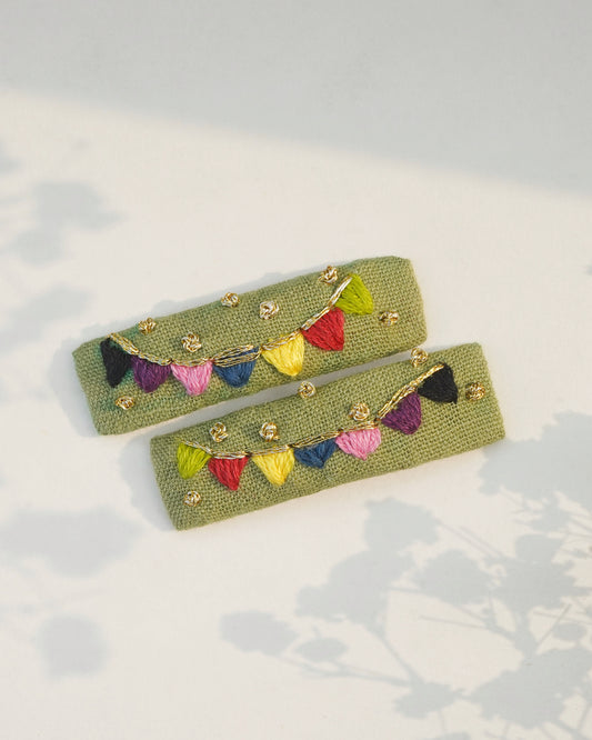 Tiny Carnival Handmade Hair Clips - Pack Of 2