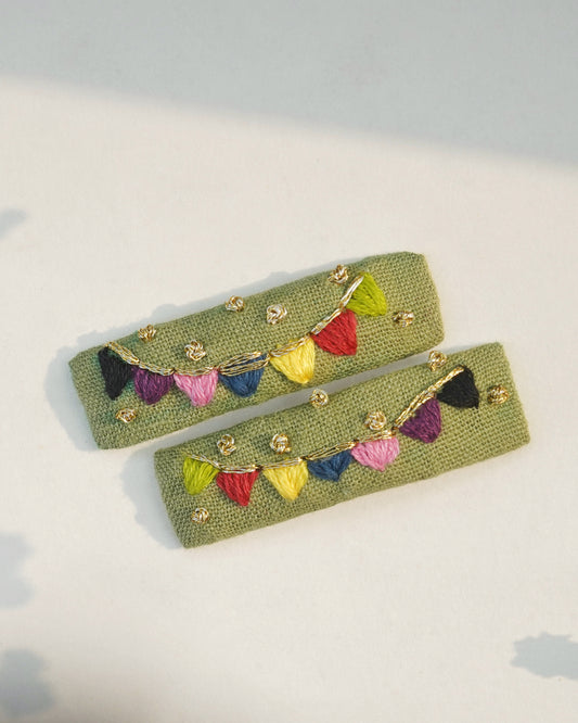 Tiny Carnival Handmade Hair Clips - Pack Of 2