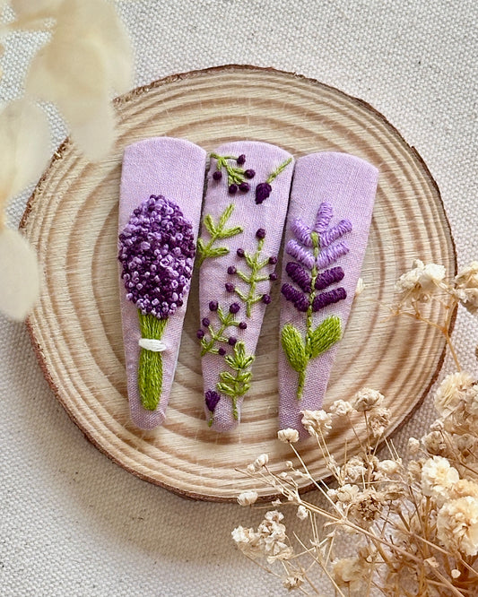 Lavender Lane Handmade Hair Clips - Pack Of 3